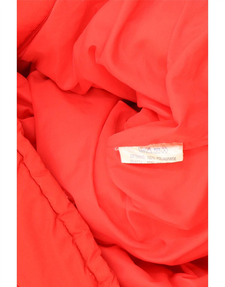 Giacca imbottita con cappuccio vintage da uomo IT 52 XL Poliammide color block rosso
