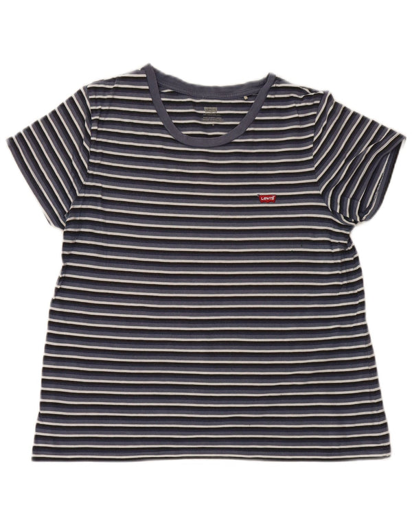 T-shirt da donna Levi's Top UK 12 medio blu navy a righe