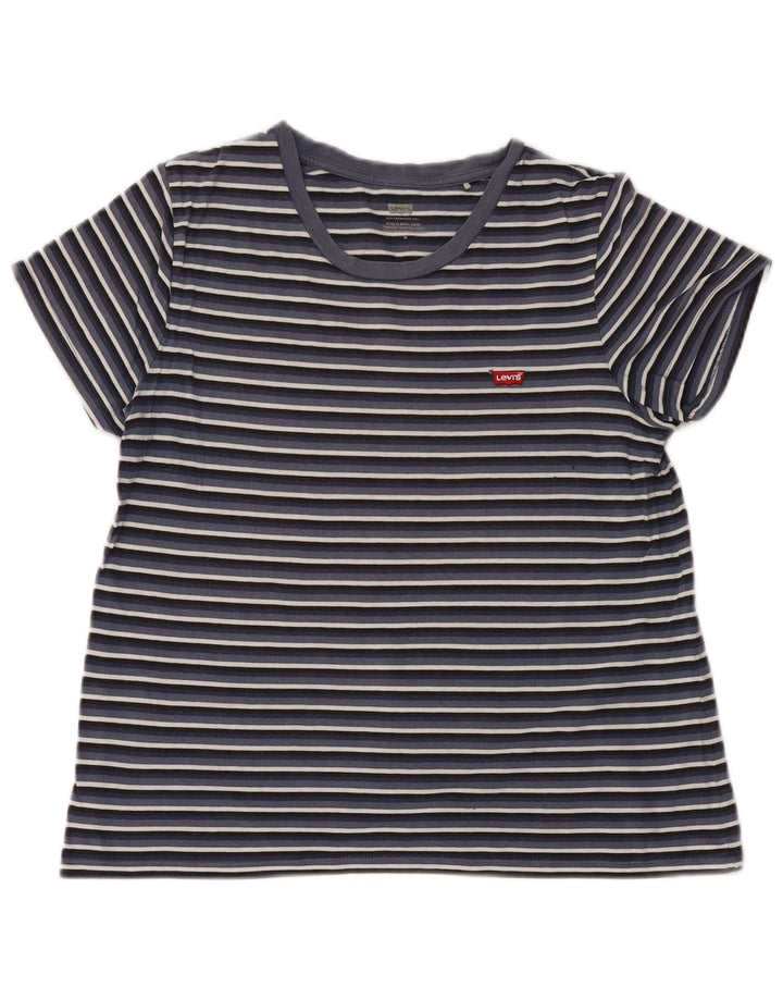 T-shirt da donna Levi's Top UK 12 medio blu navy a righe