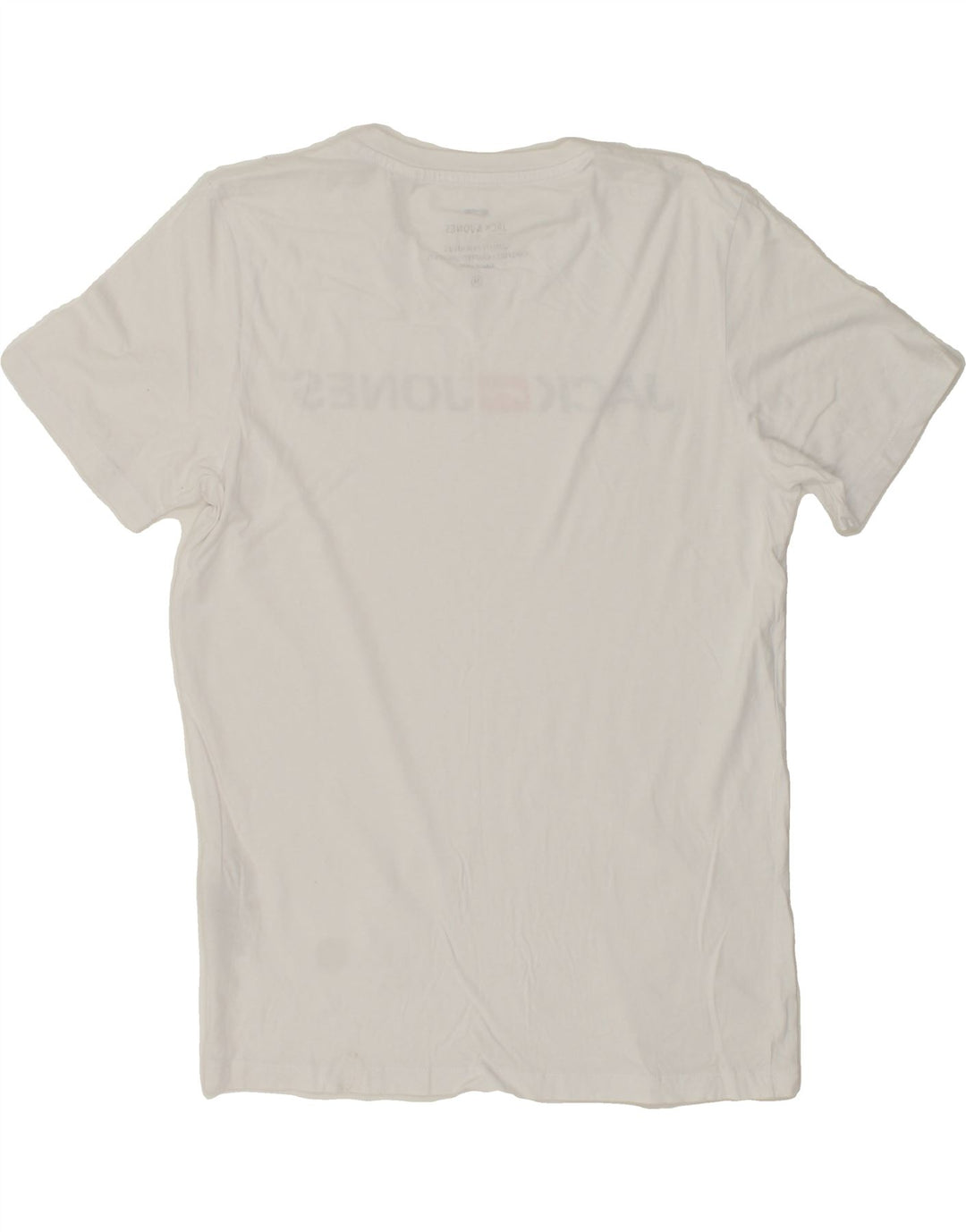 JACK & JONES Mens Graphic T-Shirt Top Medium White Cotton Vintage Jack & Jones and Second-Hand Jack & Jones from Messina Hembry 