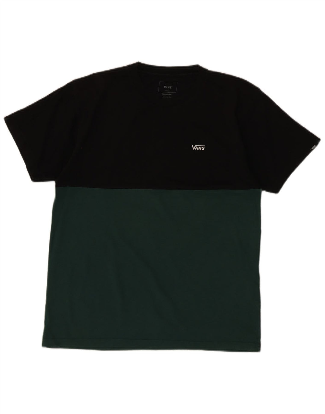 T-shirt da uomo Vans Classic Fit, maglietta in cotone color block medio nero