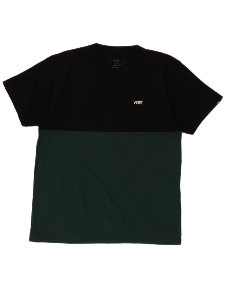 T-shirt da uomo Vans Classic Fit, maglietta in cotone color block medio nero