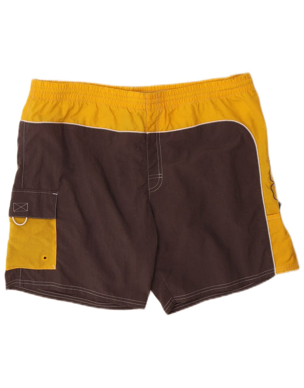 Pantaloncini da bagno Fila da uomo XL in poliammide color block giallo