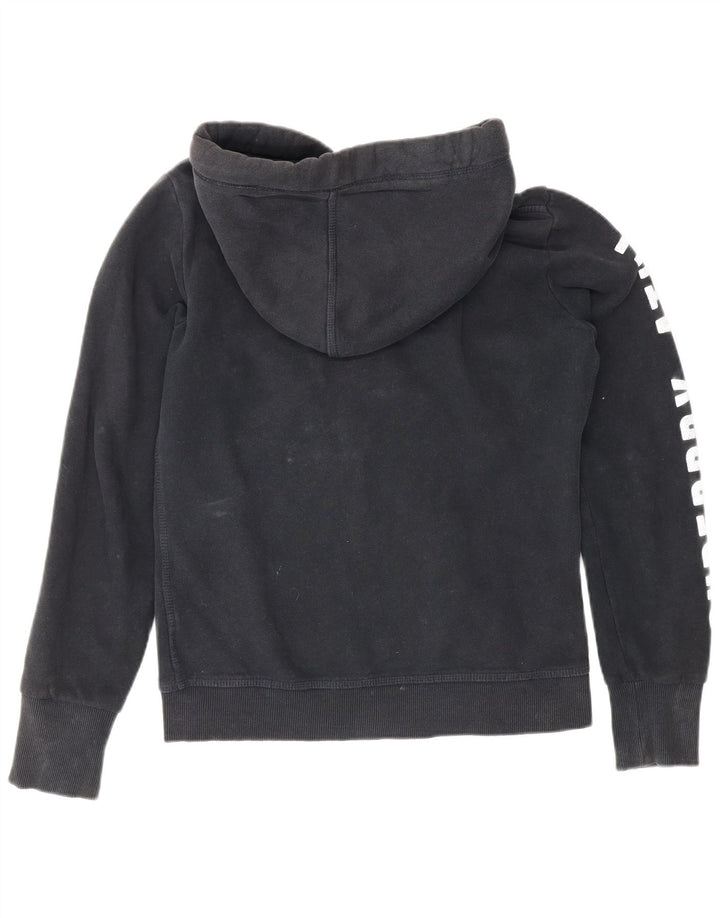 Maglione con cappuccio e zip grafica da uomo Superdry in cotone blu navy medio