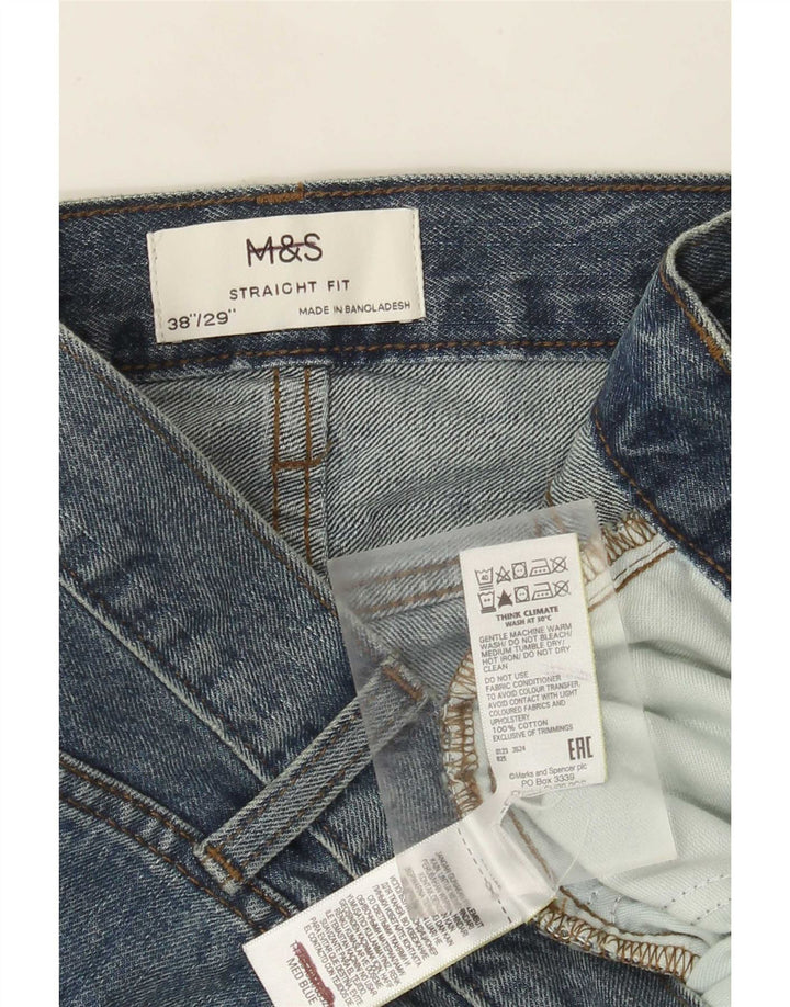 Jeans dritti da uomo Marks & Spencer W38 L29 cotone blu