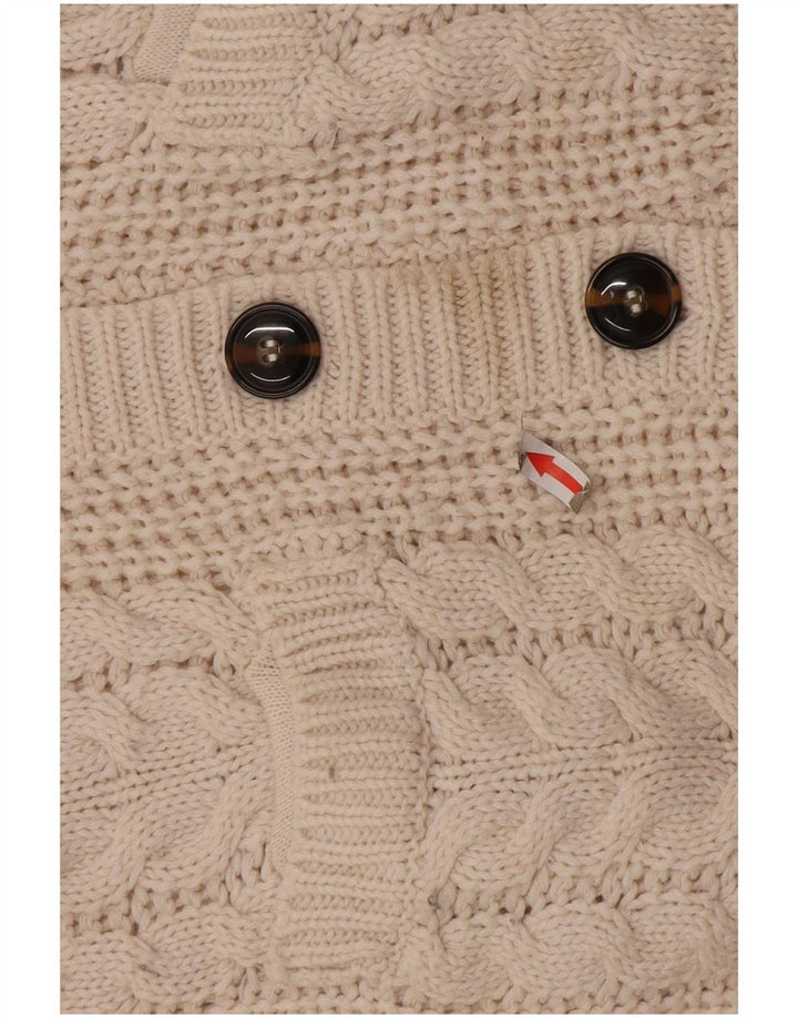 Maglione cardigan da donna Zara UK 10 piccolo acrilico bianco