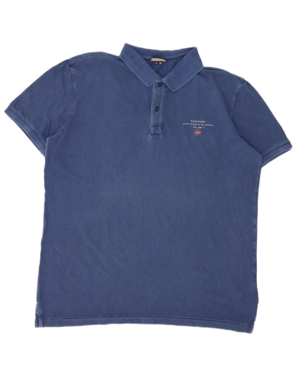 Polo geografica da uomo Napapijri XL in cotone blu navy