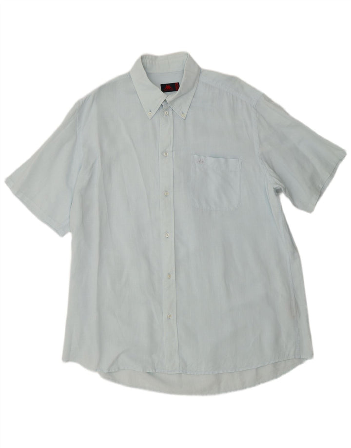 Camicia a maniche corte da uomo Kappa 2XL Lino Blu
