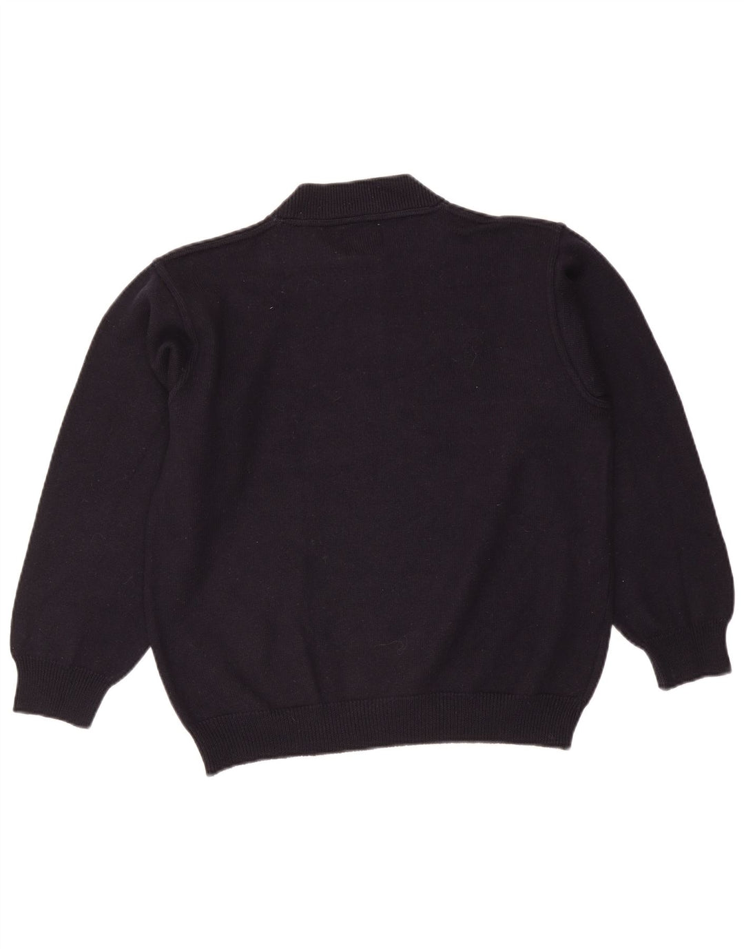 Maglione maglione collo alto con grafica vintage da uomo in lana blu navy media
