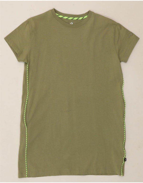 Abito t-shirt da donna Converse UK 14 cotone kaki medio