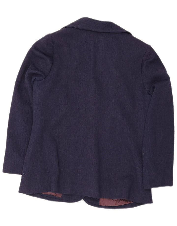 Giacca blazer vintage da donna a 3 bottoni UK 14 medio blu navy