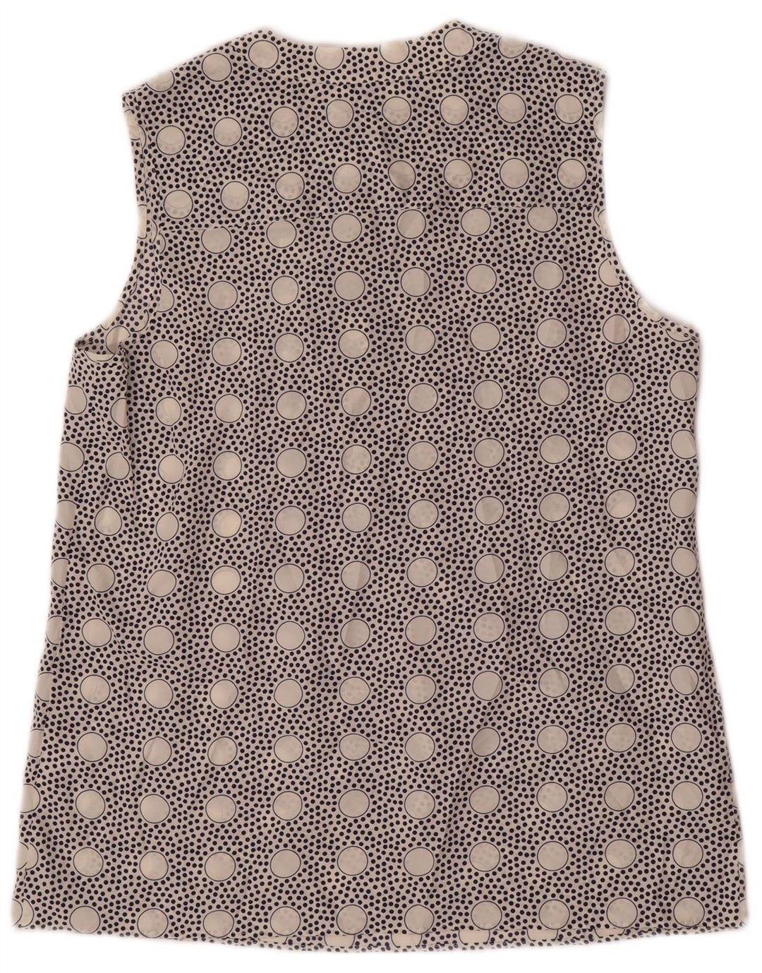 J. CREW Camicetta senza maniche da donna Top US 4 Piccolo poliestere bianco a pois