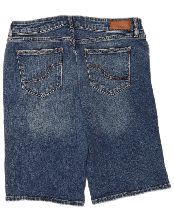 Pantaloncini bermuda in denim da donna Fat Face UK 12 medio W30 cotone blu