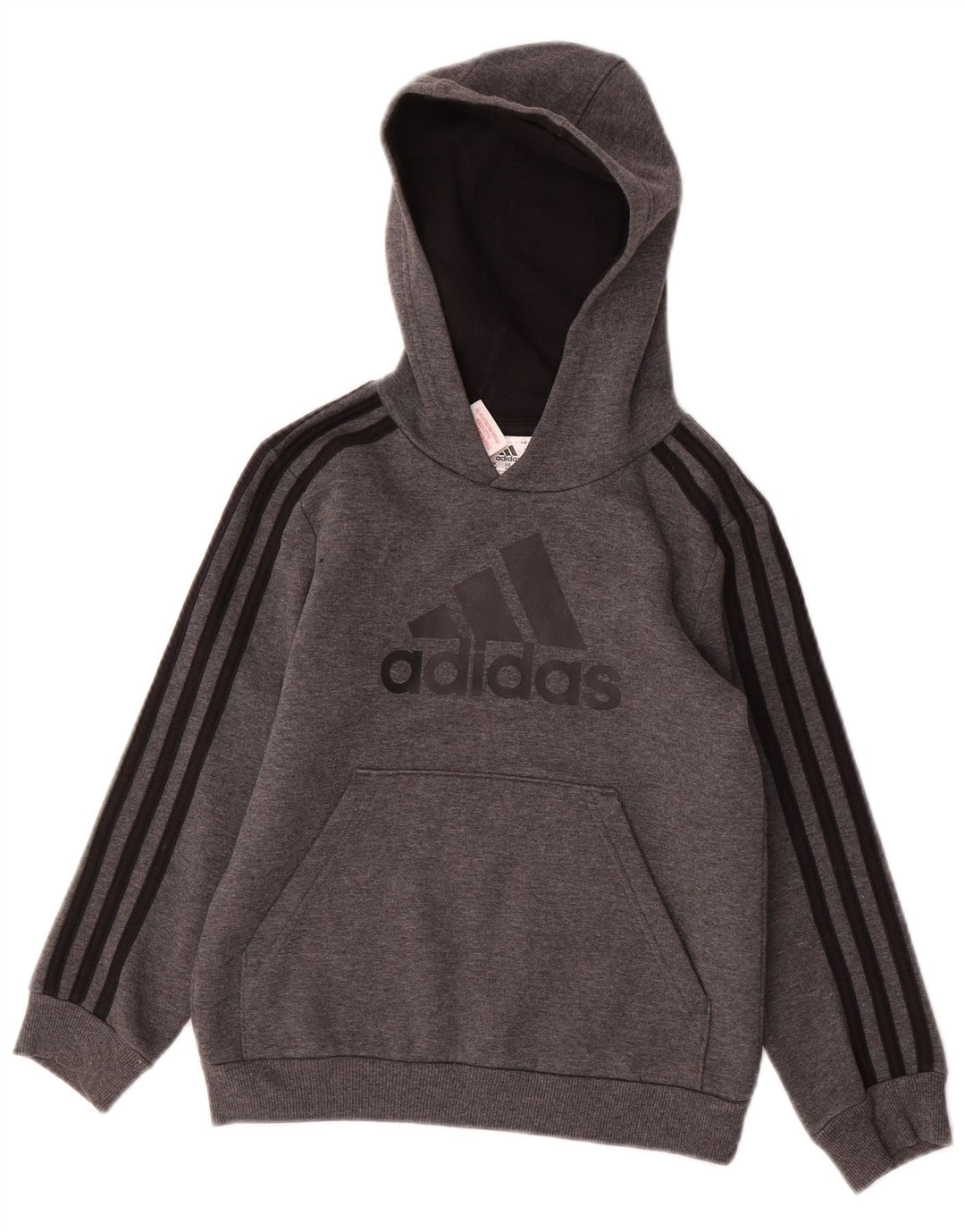Felpa con cappuccio grafica ADIDAS per ragazzi 7-8 anni in poliestere grigio