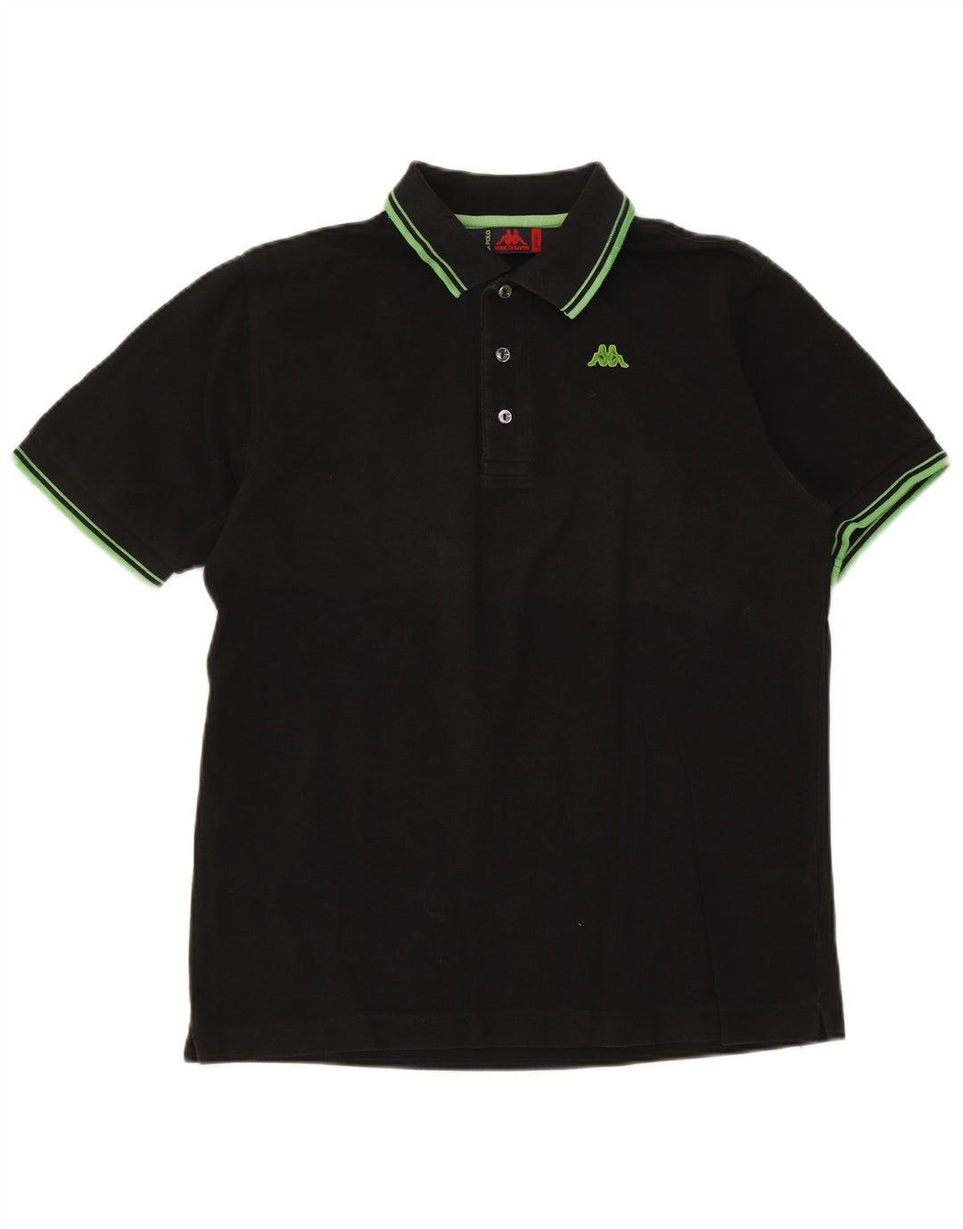 Polo Kappa Uomo Piccola in Cotone Rigato Nero