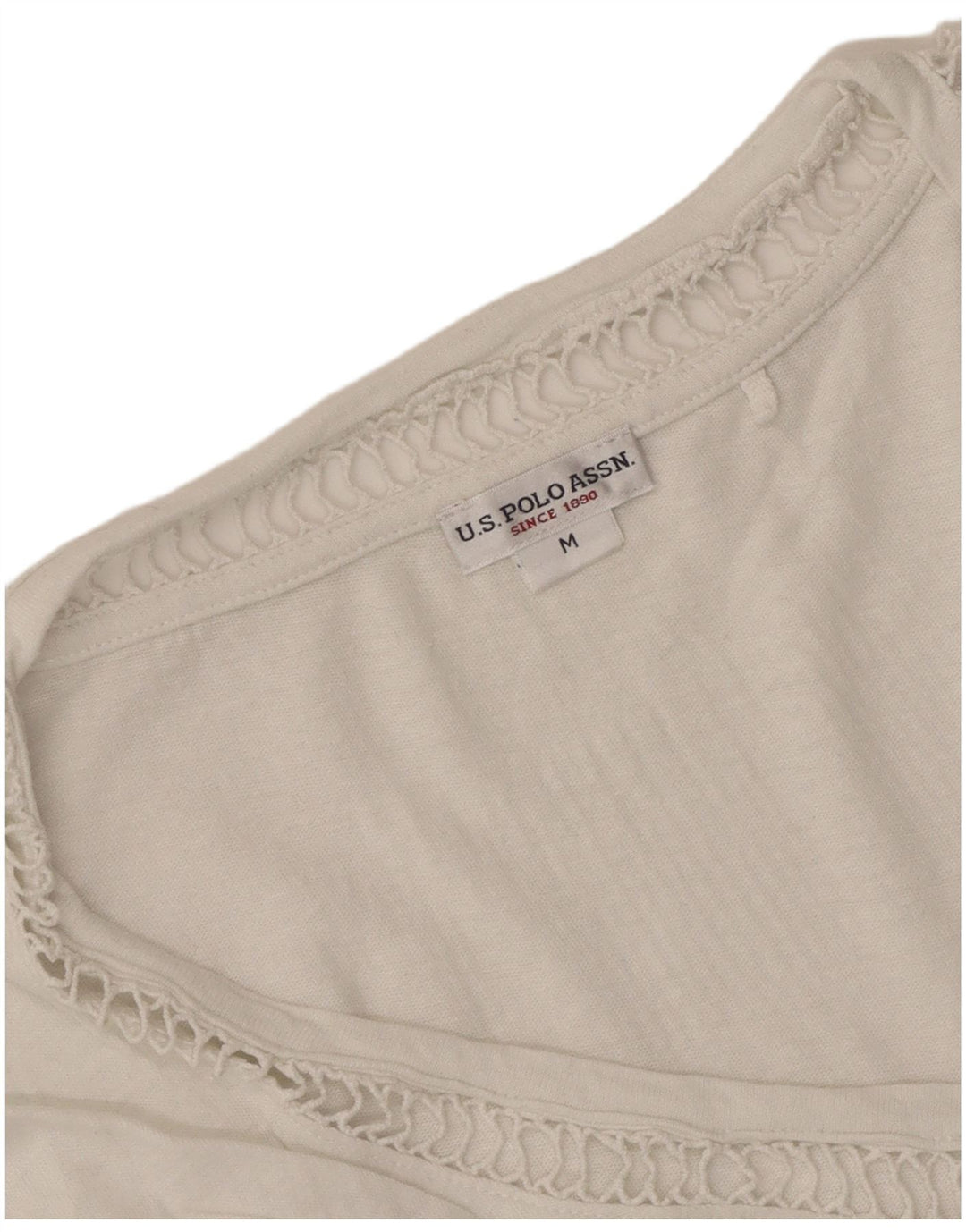 Polo Assn. degli Stati Uniti T-shirt da donna Top UK 14 Medium White