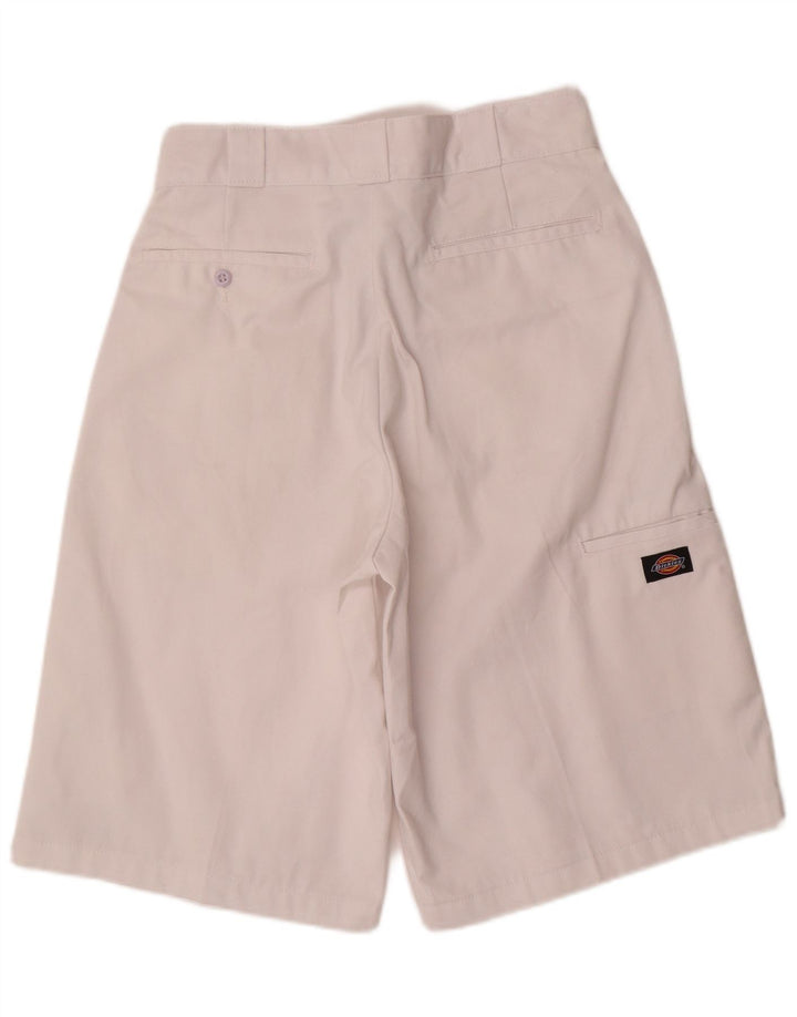 DICKIES Womens High Waist Cargo Shorts W30 Medium White Polyester
