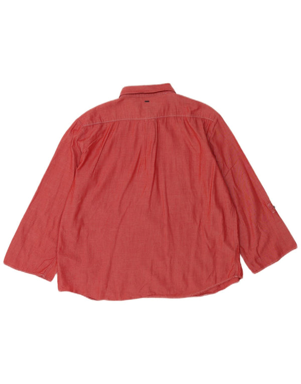 Camicia pullover con maniche a 3/4 da donna G-Star UK 18 XL cotone rosso