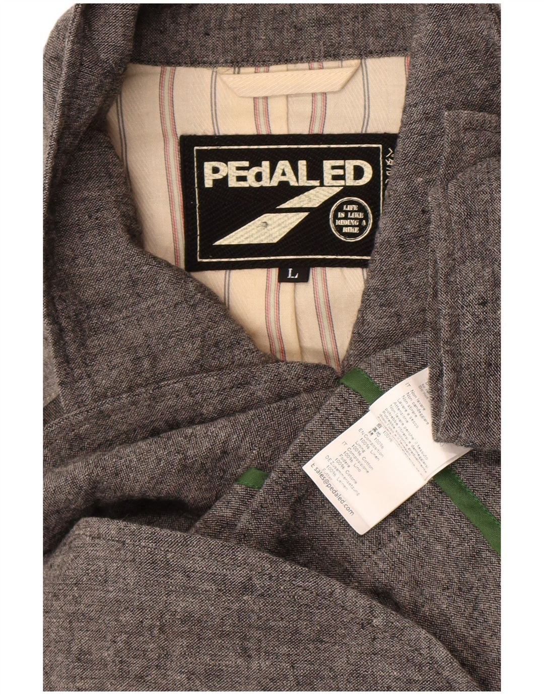 Giacca utility vintage da uomo UK 40 grande lino color block grigio
