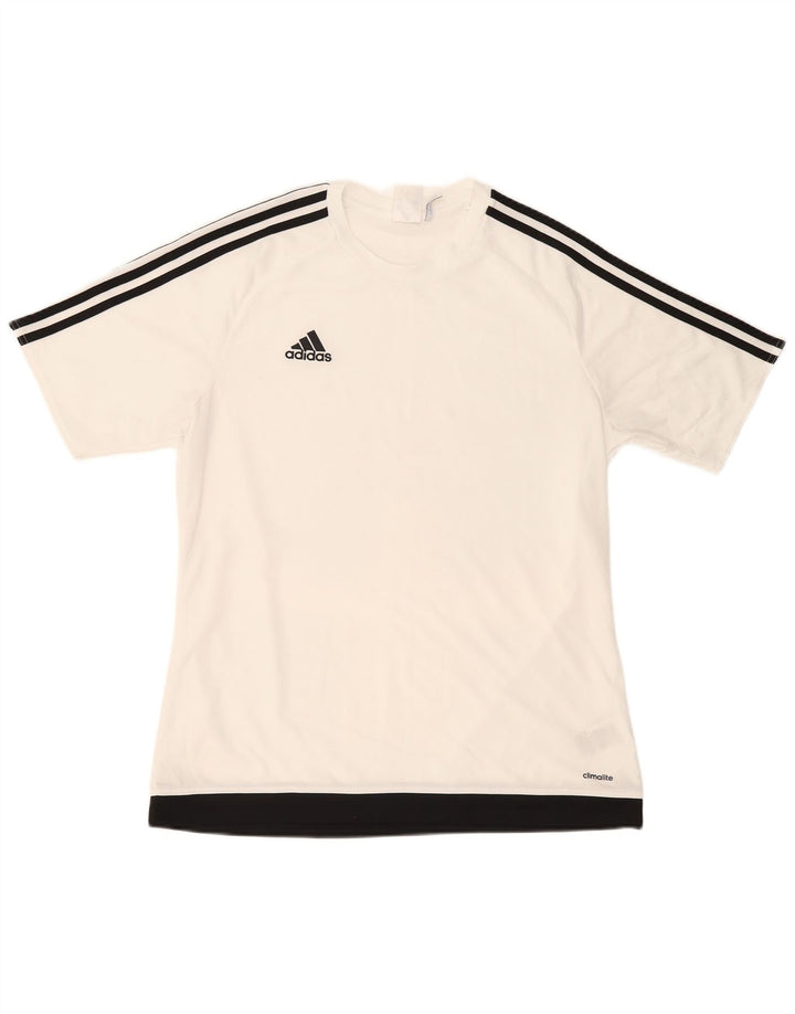 T-shirt ADIDAS da uomo Climalite Top grande in poliestere color block bianco