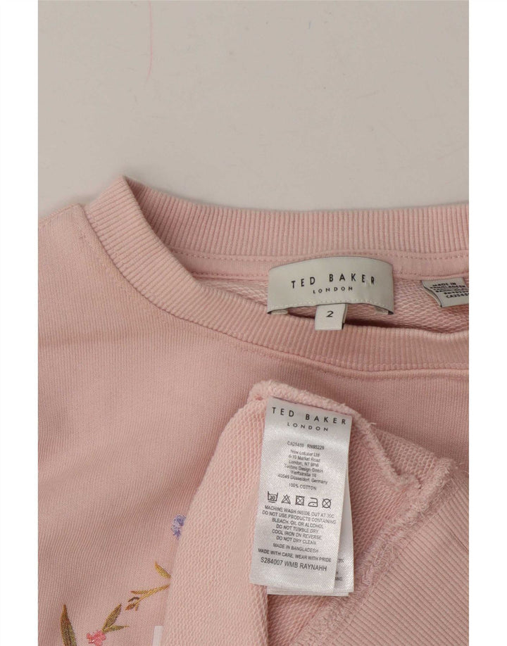 Felpa oversize con grafica da donna Ted Baker, taglia 2 piccola, rosa