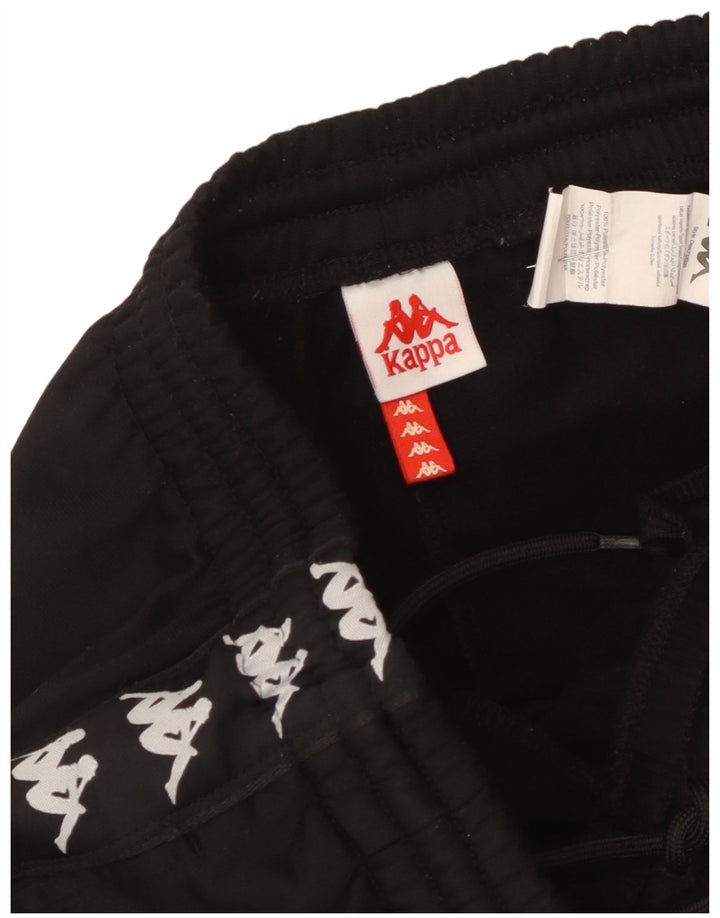Pantaloni da tuta con grafica Kappa da uomo Joggers medio poliestere nero