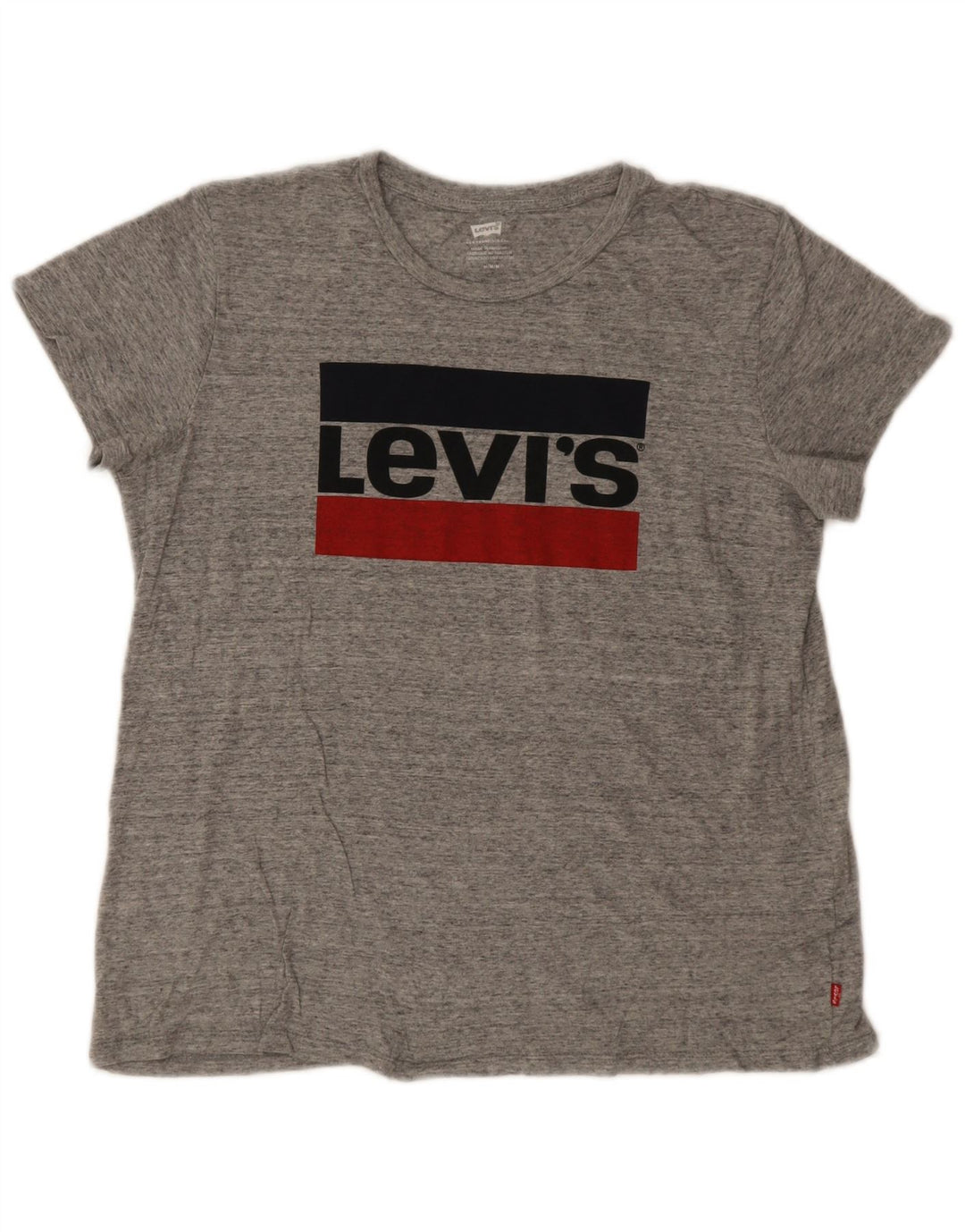 T-shirt grafica da donna Levi's Top UK 14 Logo chiazzato grigio medio