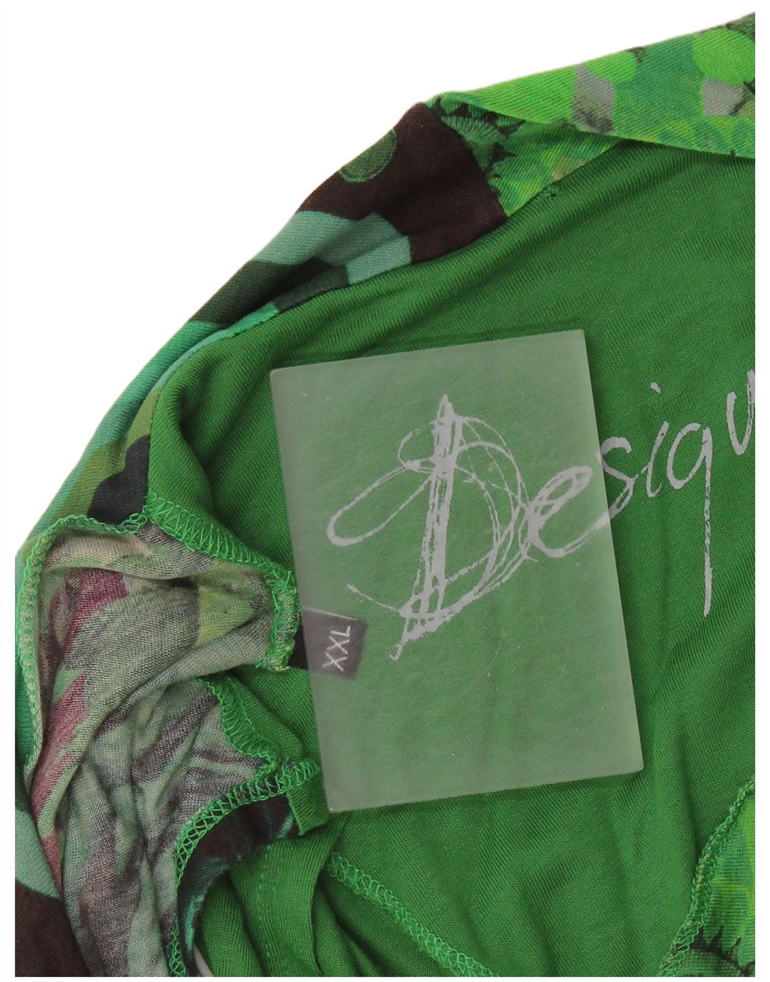 DESIGUAL Abito da donna senza maniche a trapezio UK 20 2XL Verde floreale