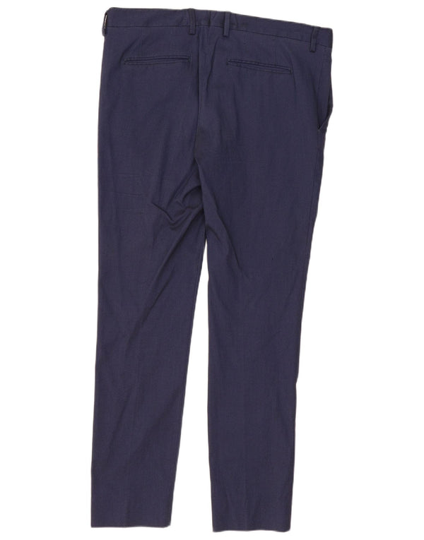Pantaloni chino slim da uomo Zara EU 44 Large W34 L32 Blu navy