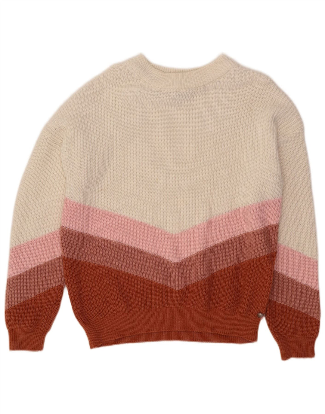 Maglione maglione con scollo a barca da donna Roxy UK 14 Medium multicolore Colourblock