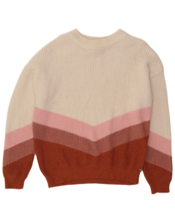 Maglione maglione con scollo a barca da donna Roxy UK 14 Medium multicolore Colourblock