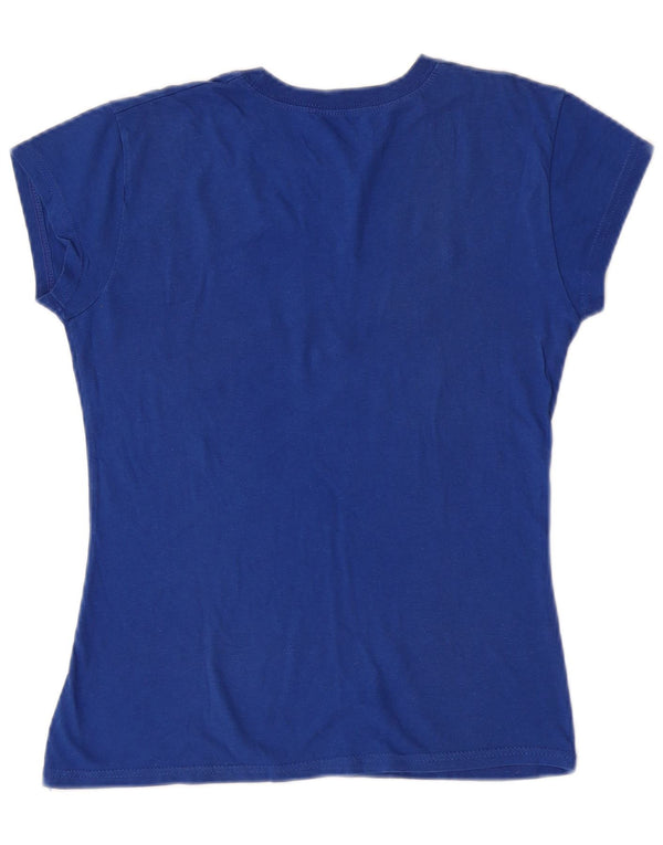 T-shirt grafica da donna New York Hard Rock Cafe UK 12 cotone blu medio