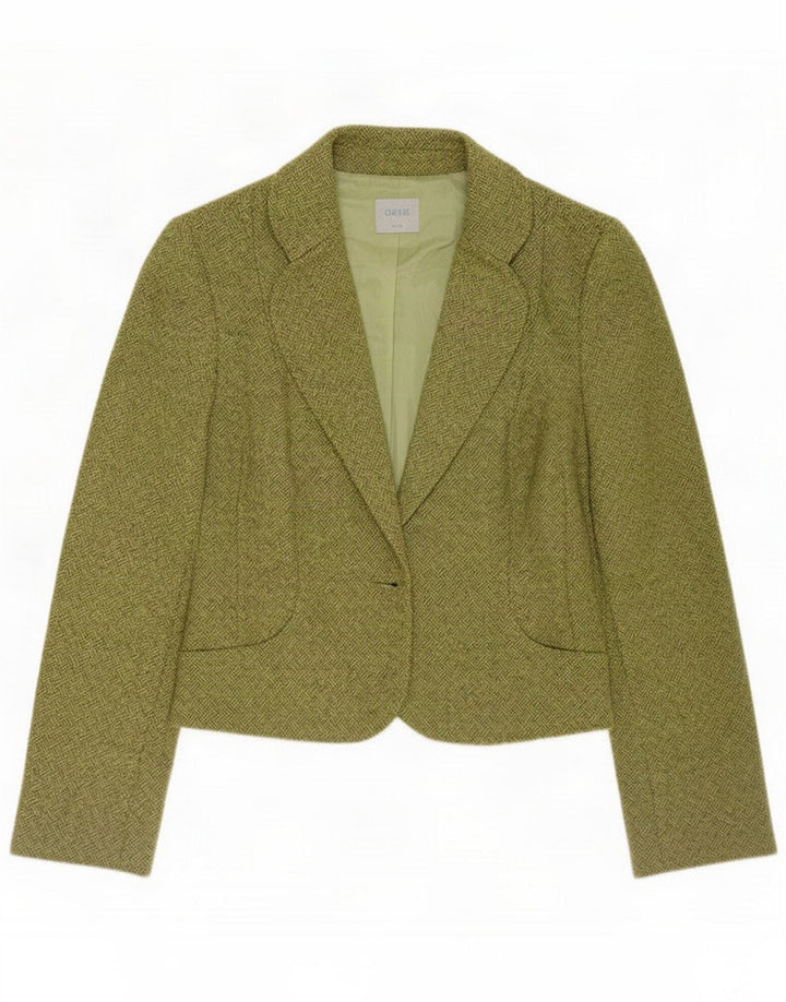 Oasis Giacca blazer da donna UK 10 Small Khaki Wool