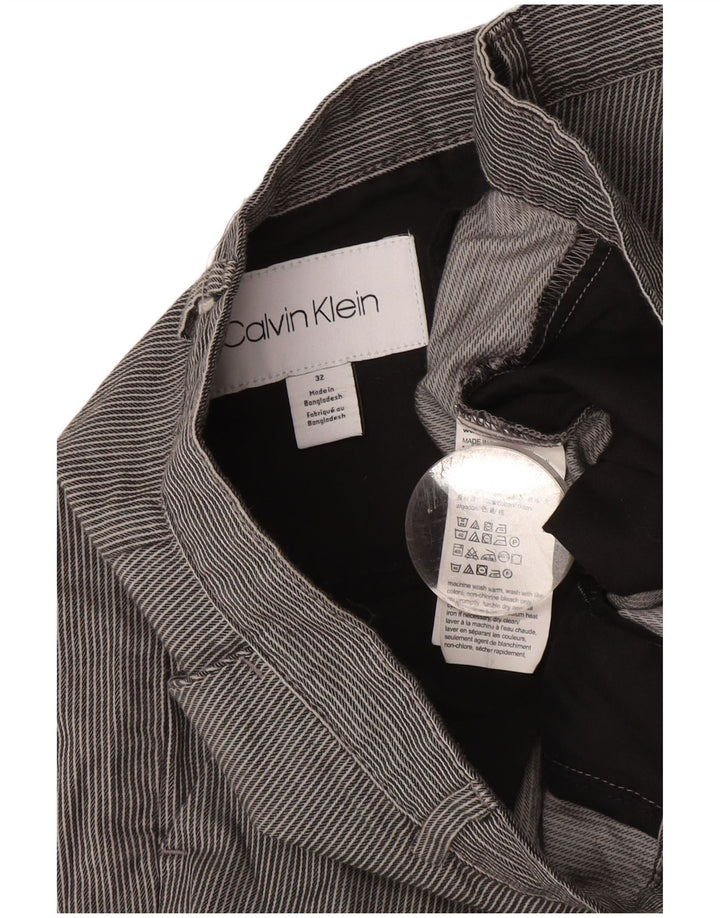 Pantaloncini chino da uomo Calvin Klein W32 cotone gessato grigio medio