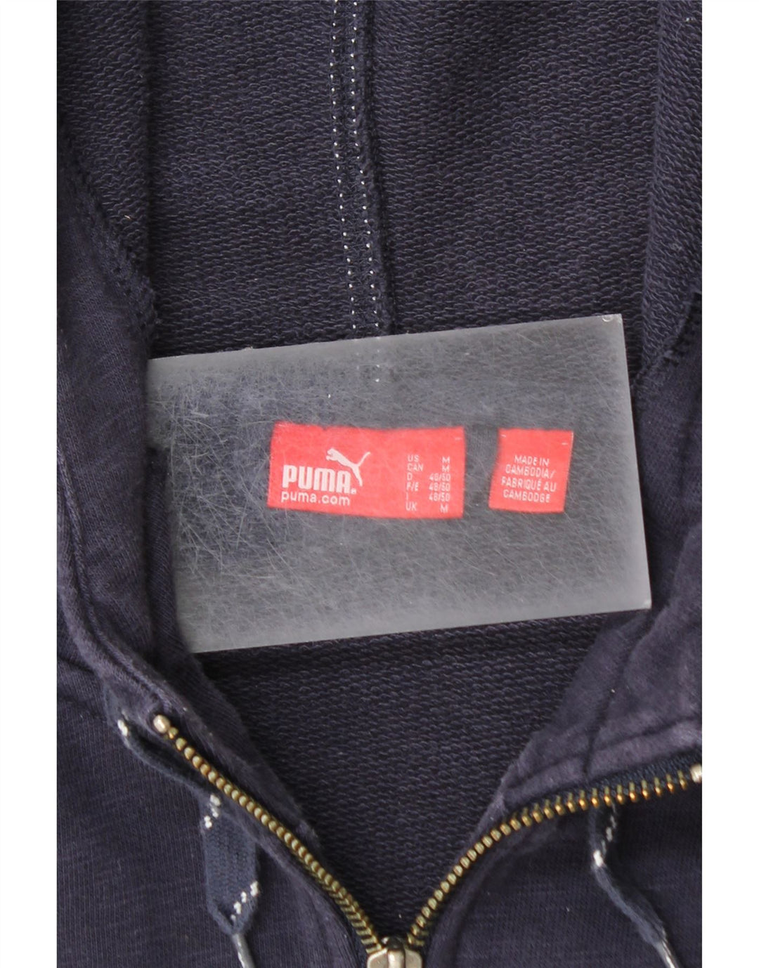 Felpa con cappuccio e zip grafica PUMA da uomo blu navy medio