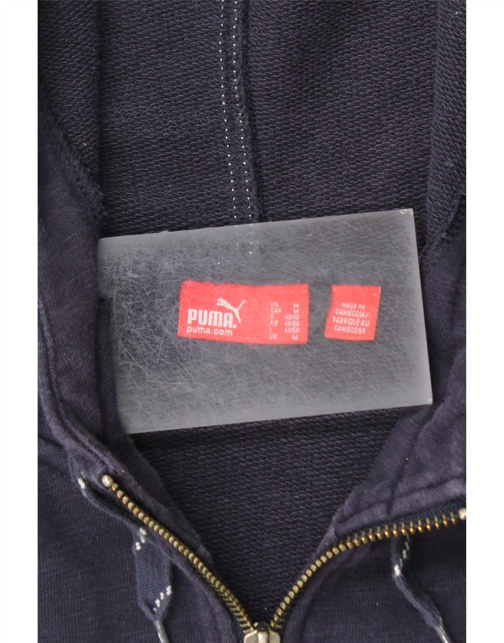 Felpa con cappuccio e zip grafica PUMA da uomo blu navy medio