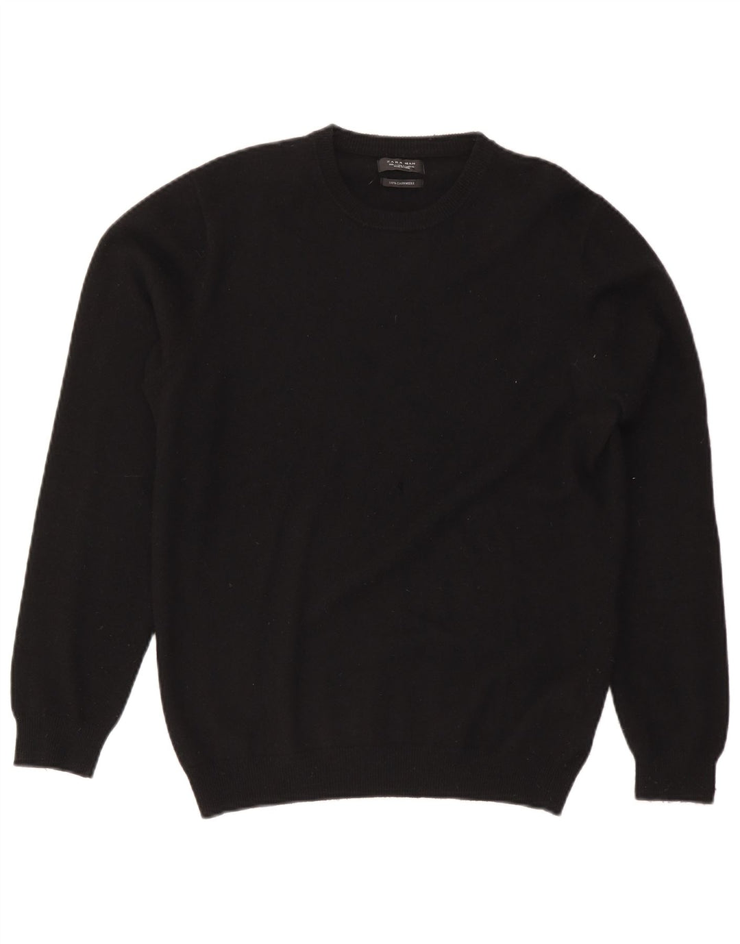 Maglione maglione girocollo da uomo Zara grande in cashmere nero