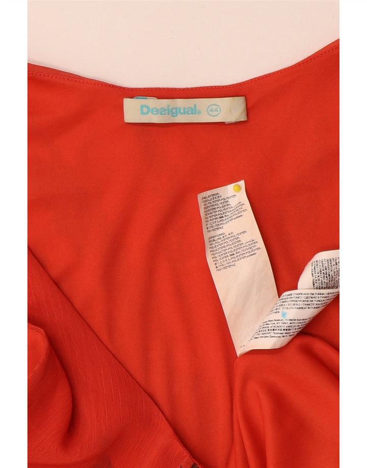 Abito a trapezio senza maniche da donna Desigual EU 44 XL Poliestere rosso floreale