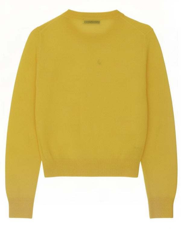 Maglione cardigan corto da donna Zara UK 10 piccolo nylon giallo