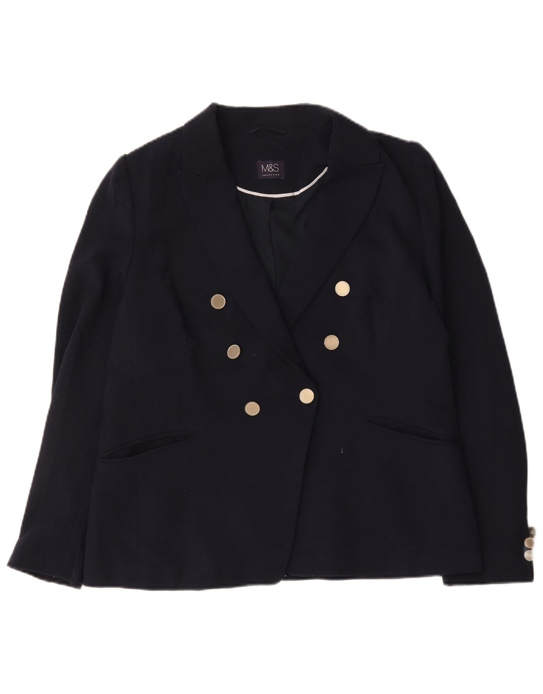 Giacca blazer doppiopetto da donna Marks & Spencer UK 16 grande blu navy