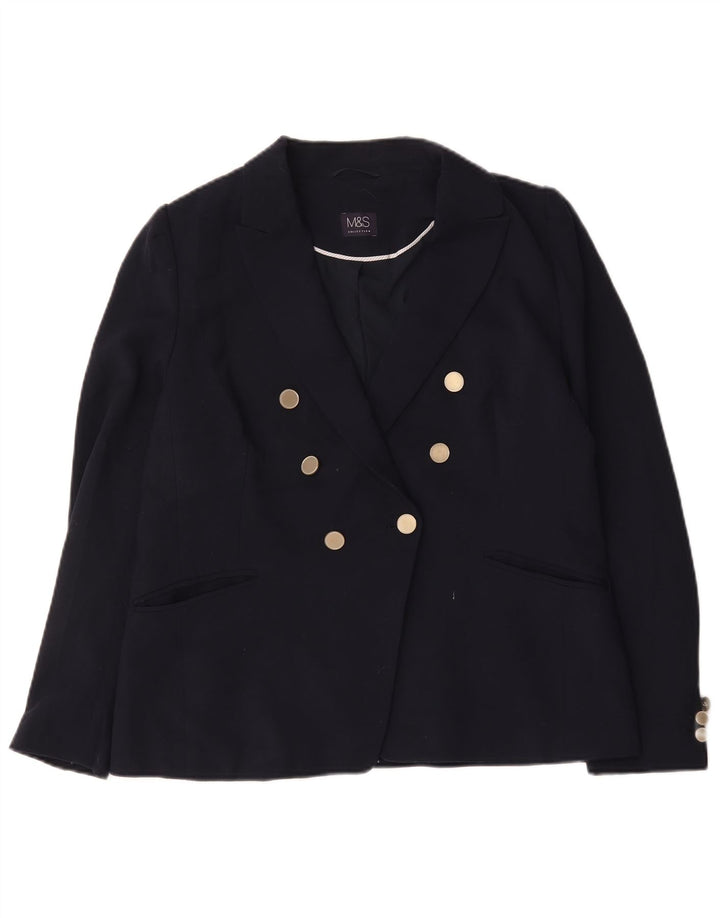 Giacca blazer doppiopetto da donna Marks & Spencer UK 16 grande blu navy