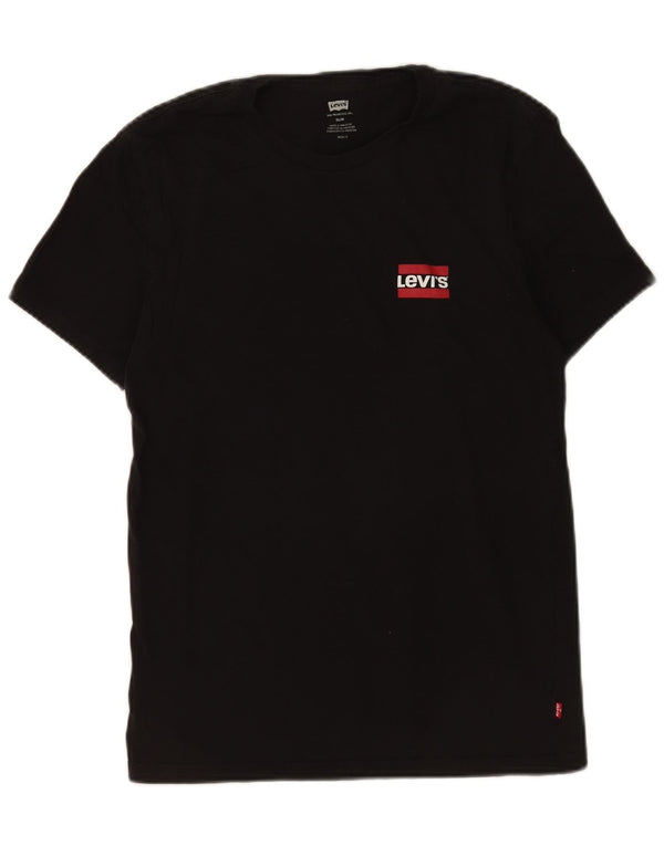 T-shirt slim da uomo Levi's Top in cotone nero medio