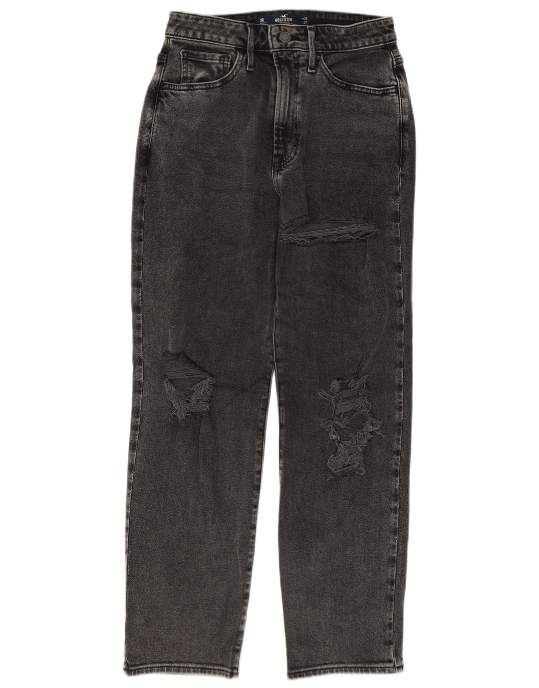 Jeans dritti invecchiati Hollister da donna US 3 Small W26 L27 Grigi
