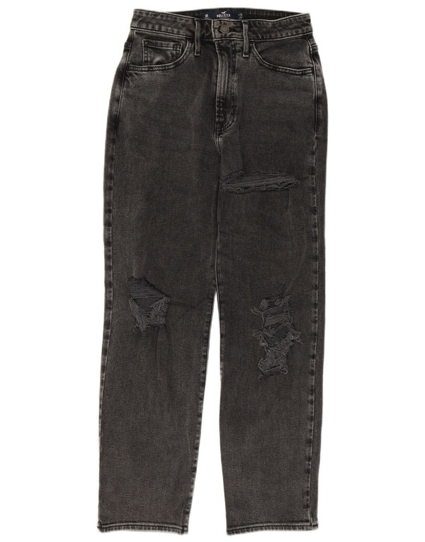 Jeans dritti invecchiati Hollister da donna US 3 Small W26 L27 Grigi