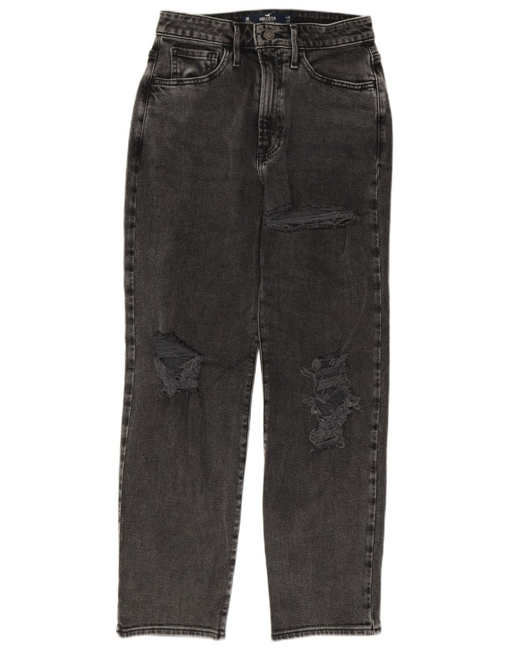 Jeans dritti invecchiati Hollister da donna US 3 Small W26 L27 Grigi