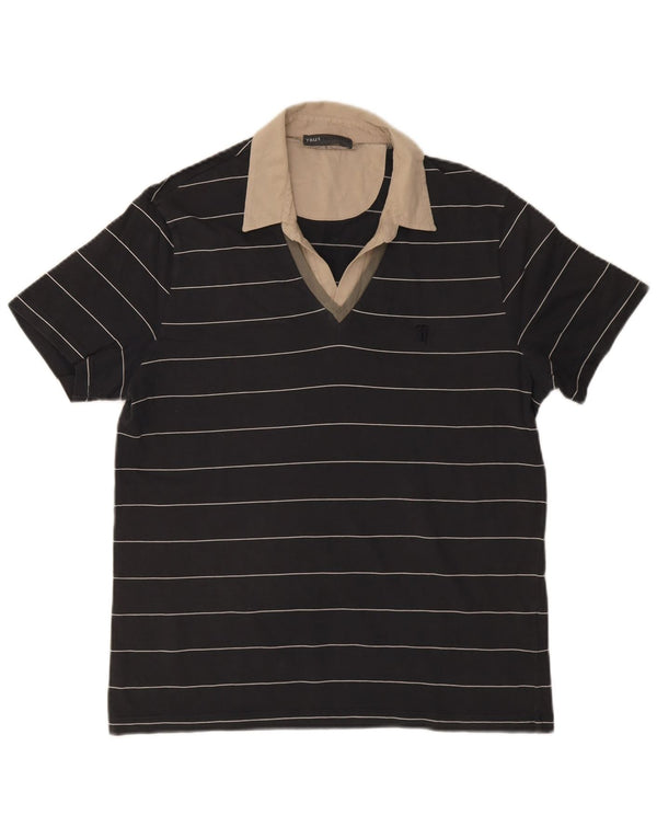 Polo Rugby Uomo Trussardi XL Cotone Rigato Nero