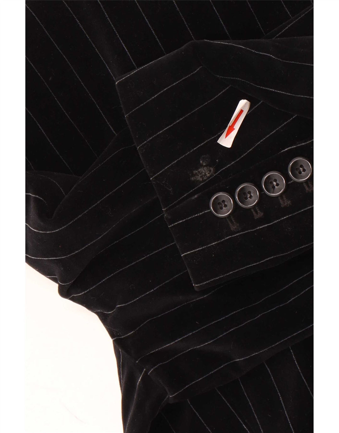Giacca blazer in velluto da donna a 2 bottoni Esprit UK 14 grande gessato nero