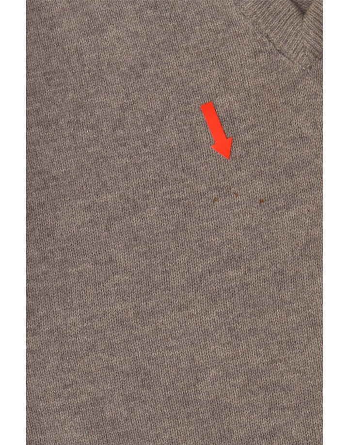 Maglione da uomo Marks & Spencer vestibilità regolare con scollo a V grigio medio