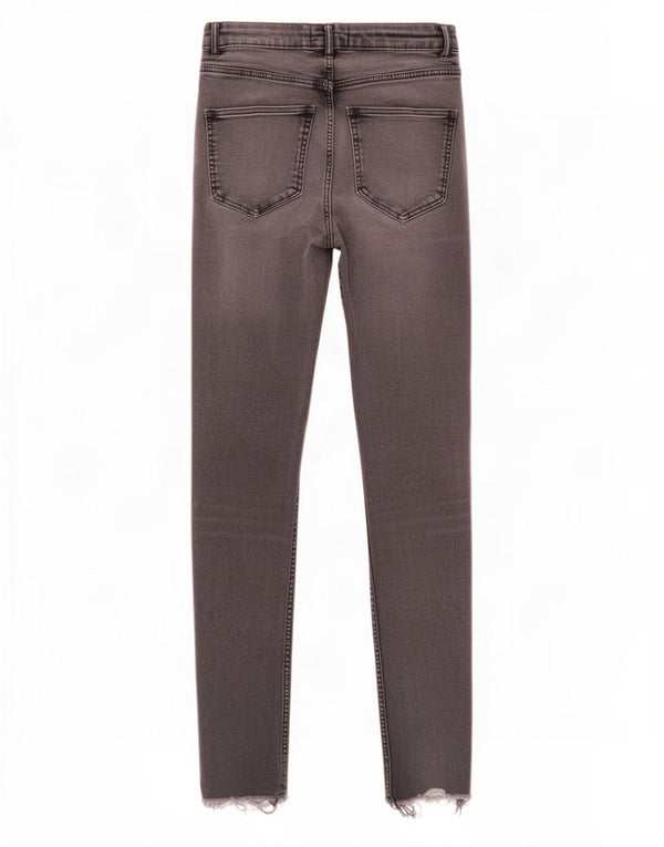 Jeans skinny effetto invecchiato da donna Zara EU 38 piccolo W28 L28 cotone grigio
