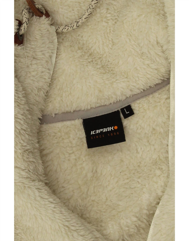Giacca in pile da donna Icepeak UK 16 grande poliestere bianco sporco